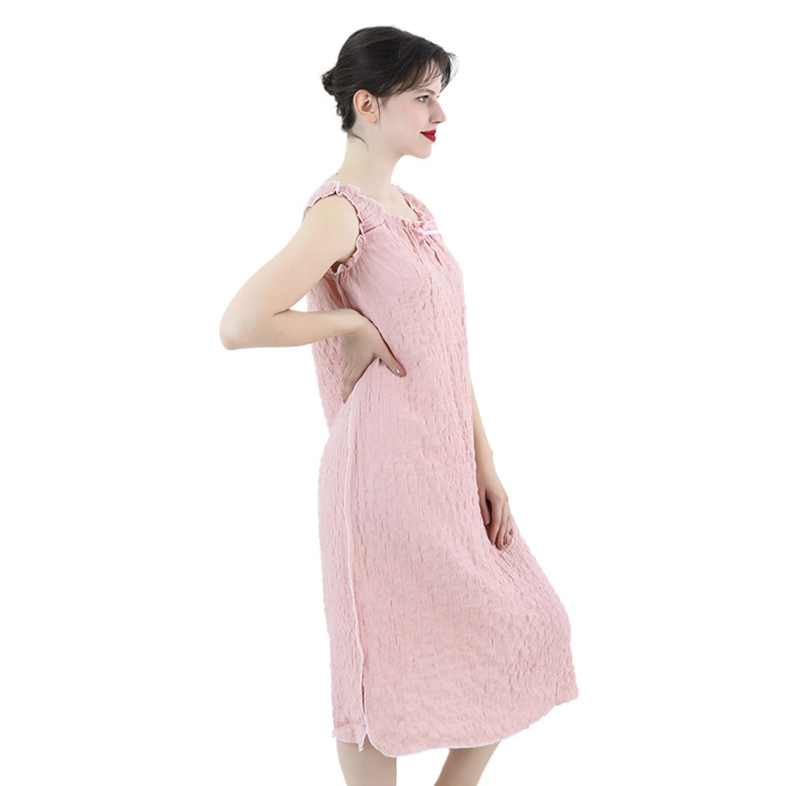 OFFSUM Ropa De Dormir De Talla Grande De Color Sólido Camisón Sin Mangas De Verano Lencería Sexy hasta La Rodilla Sin Espalda Ropa De Casa