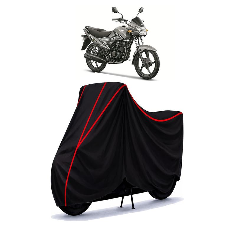 Image of Suzuki Hayate Water Resistant Bike Cover for All Motorcycles & Rain | Heavy Duty Taffeta Fabric | UV Protection, Dustproof, Scratchproof | All Weather Two Wheeler Body Cover with Elastic Bottom