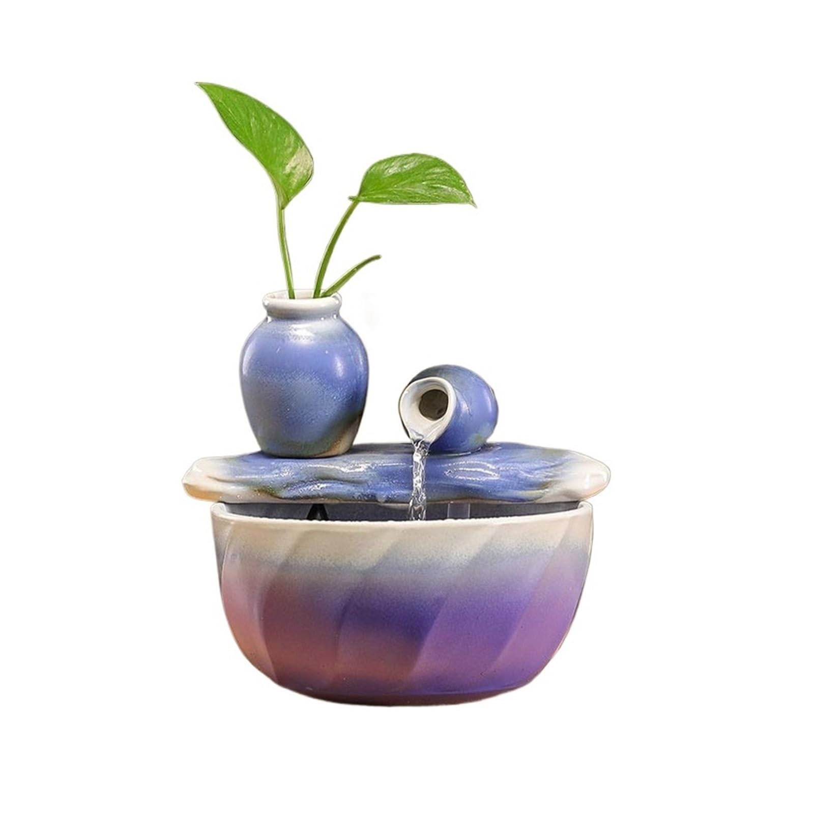 Water Feature Meditation Fountain Ornament Tabletop Waterfall for Inside Home Bedroom Office Relaxation Indoor Fountains