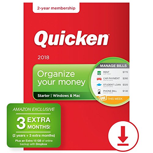 Quicken Starter 2018 – 27-Month Personal Finance & Budgeting Software [PC/Mac Download] – Amazon Exclusive (Old Version)