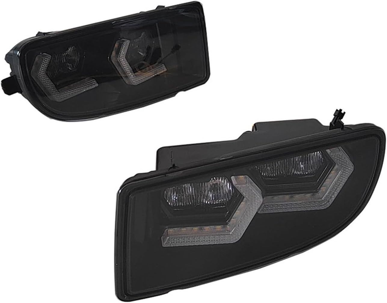 A Pair Car LED White Daytime Running Light Yellow Turn Signal Compatible with Toyota Land Cruiser LC100 FJ100 FZJ105 1998 to 2007 Fog Lamp