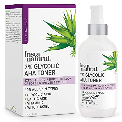 Instanatural 7% Glycolic Acid Toner, Aha Bha Facial Toner For Face, Facial Exfoliator And Pore Minimizer With Lactic Acid, Witch Hazel, Hyaluronic Acid And Vitamin C #TOP11