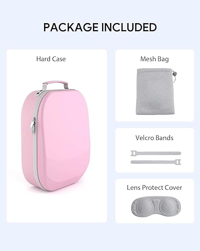 Miniatura 7 de Aubika Carrying Case for Meta Quest 2 Quest 3Pico 4Vision Pro, Compatible with EliteBattery Headset Strap Accessories, Hard Travel Case - Pink