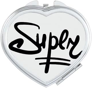 Super Funny Quote Handwrite Style Mirror Heart Portable Hand Pocket Makeup