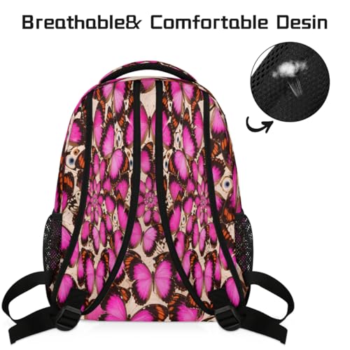 Mochila mandala mariposa para laptop 15.6 escolar universitaria y juvenil 4