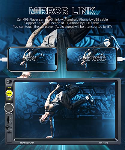 Double Din Car Stereo Radio Compatible With Apple Carplay And Android Auto, Rimoody 7 Inch Hd Touchscreen Car Radio With Mirror Link, Backup Camera, Steering Wheel, Bluetooth, Fm, Usb/Tf/Aux Port #TOP2