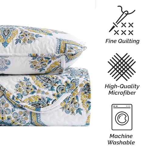 Image of Southshore Fine Living, Inc. Twin Daybed Cover Set, Twin Mattress Cover for Daybed Bedding Set, 3 Pillow Shams, Bedskirt, Throw Pillow - Day Bed Bedding Sets, Day Bed Quilt Covers, Infinity Aqua
