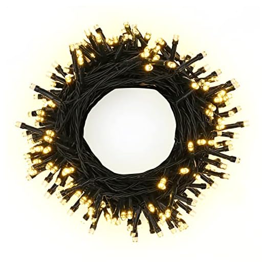 BrizLabs Julälva lampor utomhus 10 m 100 LED varm vit inomhus ljusslinga batteridriven 8 lägen vattentät minne festival träd sovrum trädgård fest dekorationer grön kabel