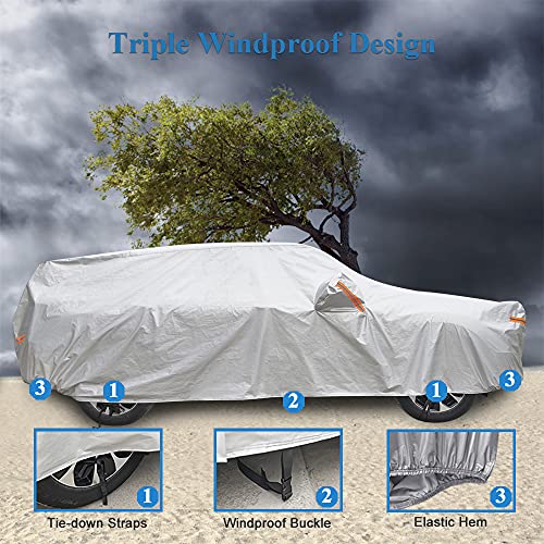 Morhept Suv Car Cover Waterproof All Weather For Automobiles, Heavy Duty 6 Layer Full Exterior Covers All Season Universal Outdoor Indoor Vehicle Covers(191"-201") #TOP2