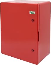 RSE Carcasa de plástico ABS, IP65, armario de pared, carcasa industrial, carcasa vacía, color rojo, placa de montaje, bloqueo 300 x 400 x 170 mm