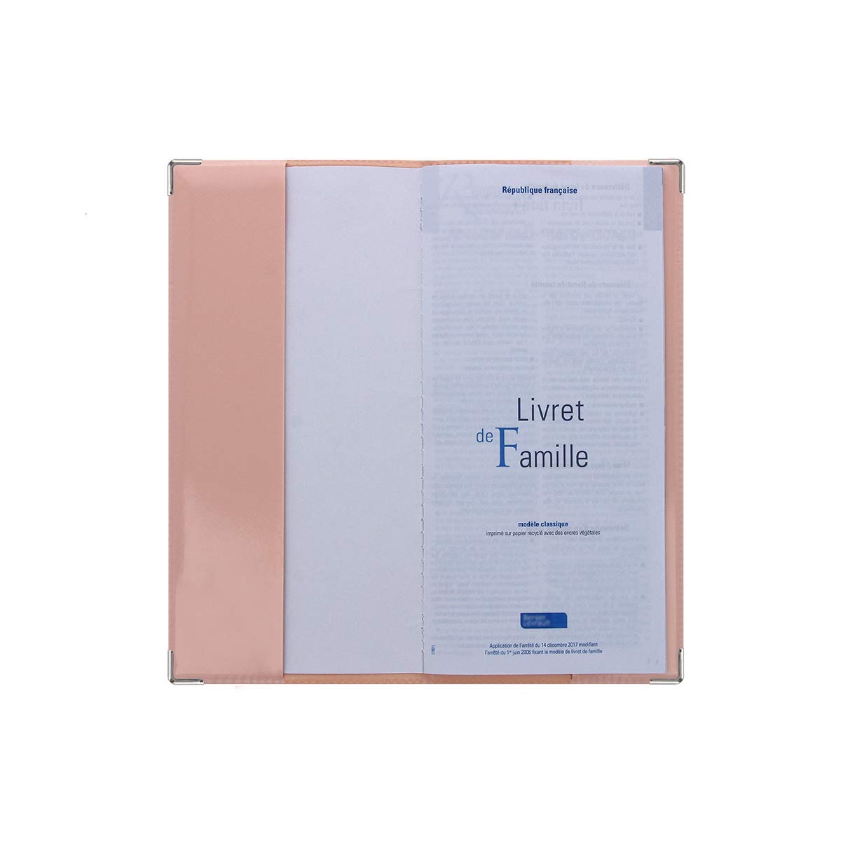 Etui livret de famille Color Pop PVC vernis Old Rose 22 x 10,5 cm