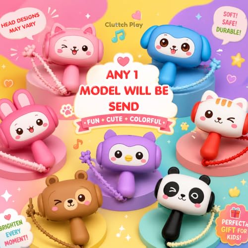 Image of Mini Hammer Shaker Toy Keychain for Kids Adults & Stress Relief School College Hand Bag Hanger Pendant Ages 3+ (Any 1)