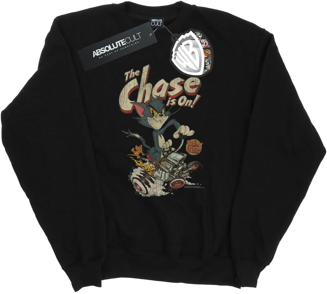 Tom and Jerry Boys The Chase is On Sweatshirt Black 9-11 Years