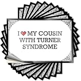 Calcomanía divertida con texto en inglés 'I Love My Cousin with Turner Syndrome, pegatinas kawaii para autos' (6 x 9 cm)