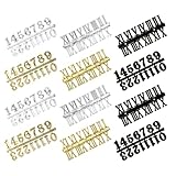Hemobllo Set Numeri di Ricambio per Orologi 12 Pezzi Numeri Arabi e Romani in Nero Oro Argento, Kit Fai da Te per Quadrante Orologio da Parete, Accessori per Riparazione Orologi Casa