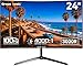 Great voell 24 Inch Curved Monitor,FHD(1920 x1080), 100Hz, VA Panel 99% sRGB, Frameless Design, Eye-Care Technology, 3000R, For Dormitory/Office And Gaming (HDMI, VGA) With VESA