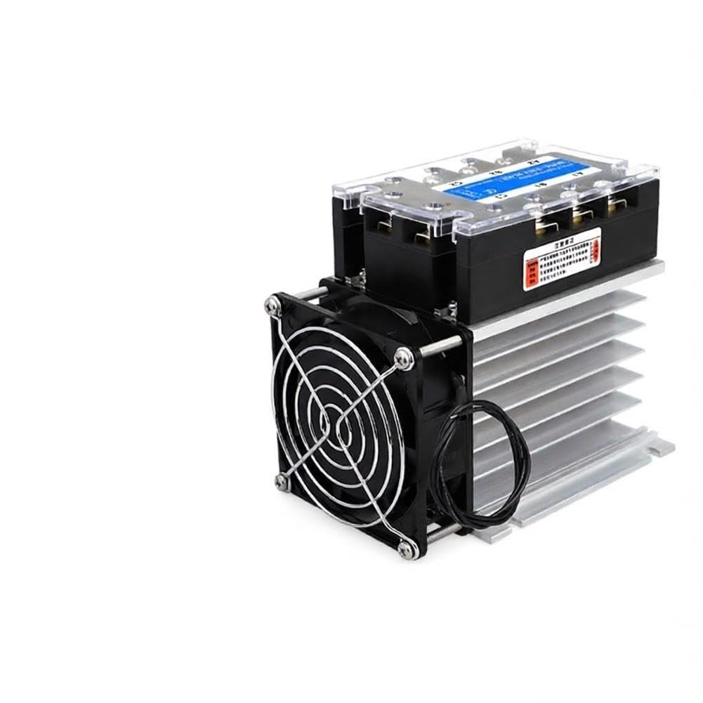 Relè a semiconduttore a 3 fasi industriale 40A DC controllo CA carico con dissipatore di calore per motori (40A)