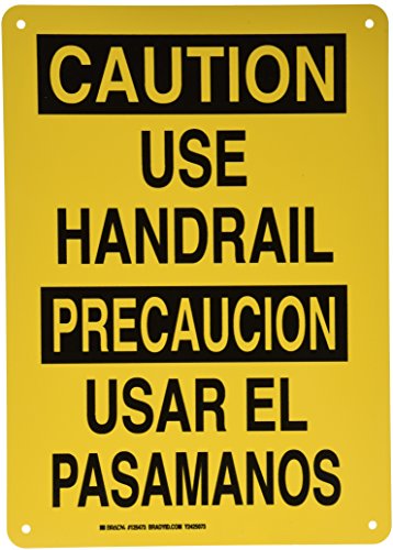 Panneau de signalisation bilingue jaune et noir de 35,6 x 25,4 cm