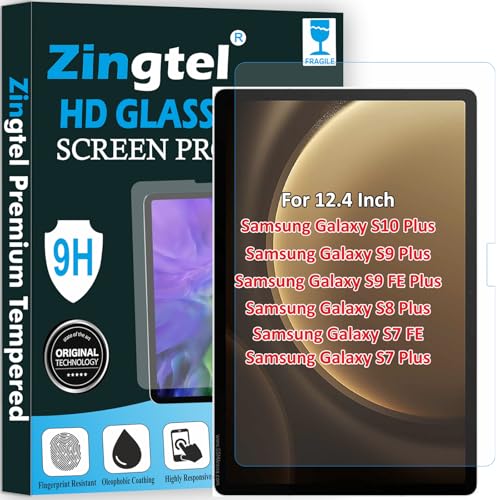 Image of Screen Guard Designed For Samsung Galaxy Tab S10 Plus / S9+ / S9 FE+ / S8+ / S7 FE / S7-Plus 12.4 Inch Nano Fiber Tempered Glass Screen Protector Flexible, HammerProof & Shatterproof
