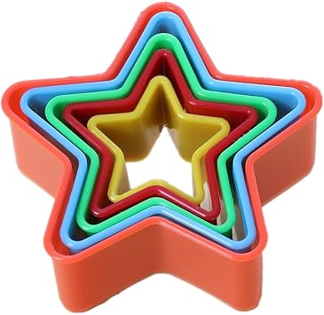 Cookie Cutter Set for Baking, 5PCS Sandwich Fondant Cake Fruit Vegetable Shapes Cutter Set Star