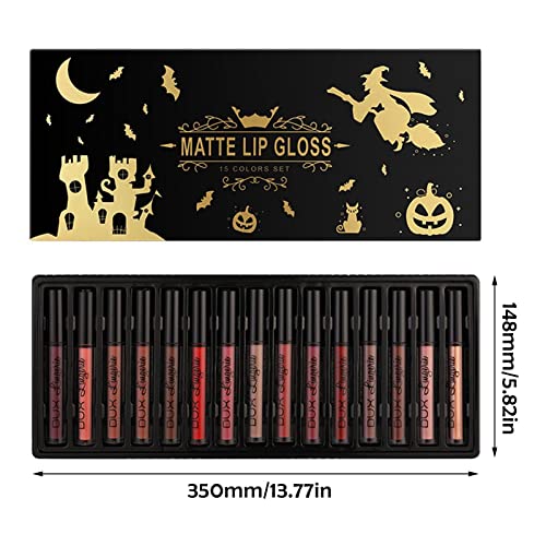 Hhseyewell Makeup Platte 12 Color Set Box Non Stick Cup Lip Gloss Set Gift Box Lip Gloss Eat Earth Color Halloween Artist Couture Lip Gloss #TOP5