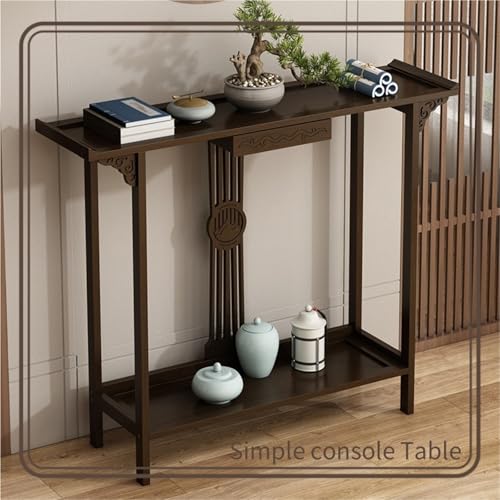 Mesa auxiliar de madera de 100 cm de alto para pasillos y entradas estrechas 4