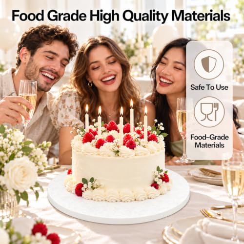 KOMABLEN 6 Stück Tortenplatte Pappe White, 12mm Cake Board, 12 Zoll Glatte Tortenboden… – Ansicht 3