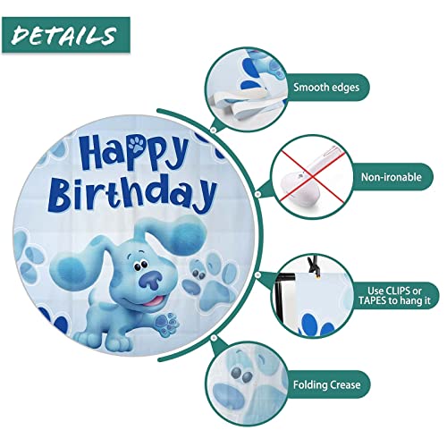 Seasonwood 7X5Ft Happy Birthday Blues Dog Backdrop For Boys Birthday Party Photography Background Baby Kids Bday Blue Pet Paw Banner Decorations Cake Table Photo Booth Props #TOP2