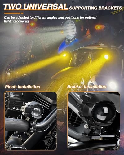 Braveway ZH-MT01 Motorcycle Fog Lights 60W 18000Lm 7 Modes Strobe Led Driving Spotlight Auxiliary thumb #4