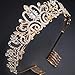 COCIDE Gold Tiara Crystal Crowns Rhinestone Crown Bride Bridal Wedding Birthday Party for Women