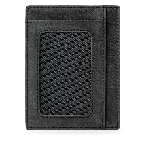 Image of BERLINER BAGS Full Grain Leather Front Pocket Wallet Men Karl, Dark Grey