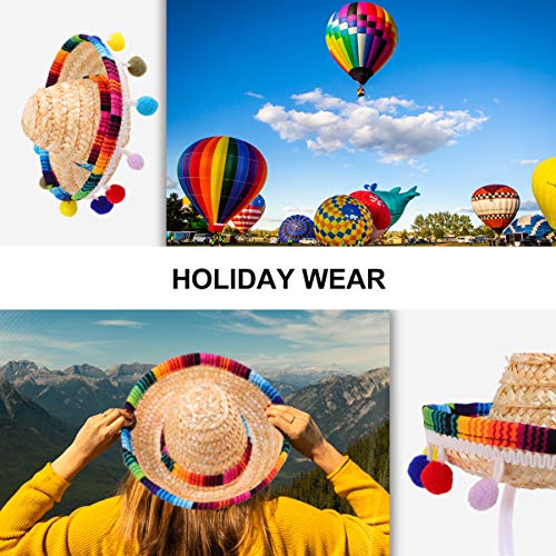 KESYOO 6 peças de faixas de cabelo de palha de sombrero de cinco de Mayo com argolas de cabelo para