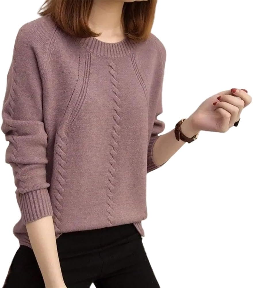 Classic Solid Color Autumn Winter Sweaters Women Long Sleeve Loose Korean All-Match Knitting Shirt Top