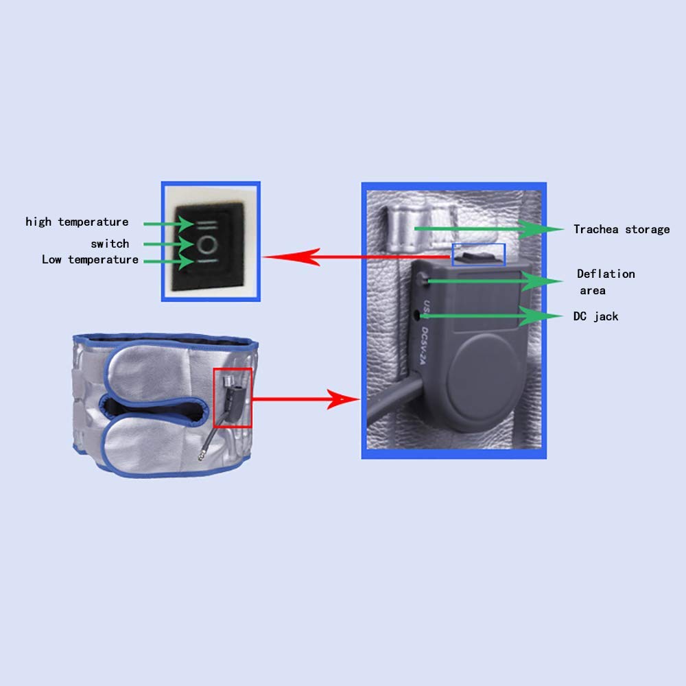 Faja Lumbar Fitness, cinturón de Soporte de Cintura Inflable, Terapia de Calor con Envoltura térmiate Inferior de la Espalda para aliviar el Dolor de la Cintura Tensión Muscular