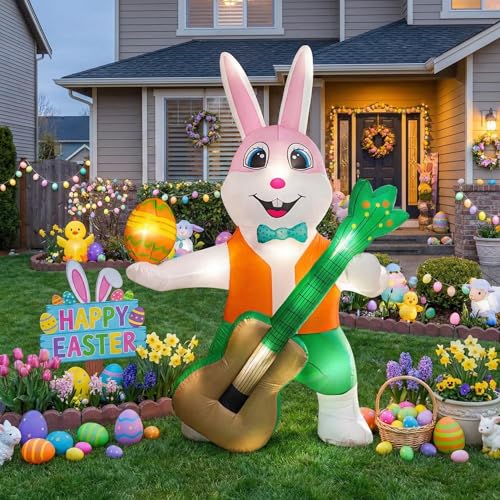 6.0 FT Inflatable Bunny with Eggs - Lighted Easter...