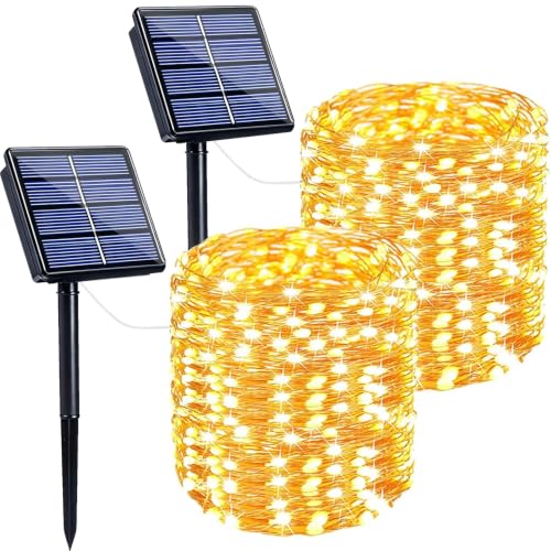 Solar String Lights Outdoor, 2 Pack 400LED 144FT Extra-Long Fairy Lights