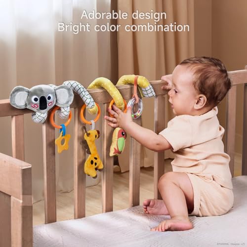 TUMAMA Kids Jouet Bebe, Spirale d'Activité Bébé 0 3 Mois, Poussette Jouet Peluche Bebe, À Suspendre pour Siège Auto, Lit, Cadeau Naissance Garçon et Fille 6-12 Mois - Koala – Image 5