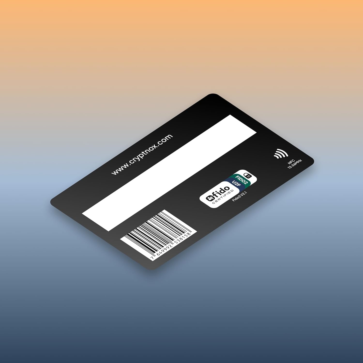FIDO2 NFC karta bezpieczeństwa, certyfikat FIDO2 Level 1, logowanie bez hasła i 2FA przez NFC lub Contact, działa z systemami Windows, Mac, iOS, Android, karta logowania Ultra Slim Tap