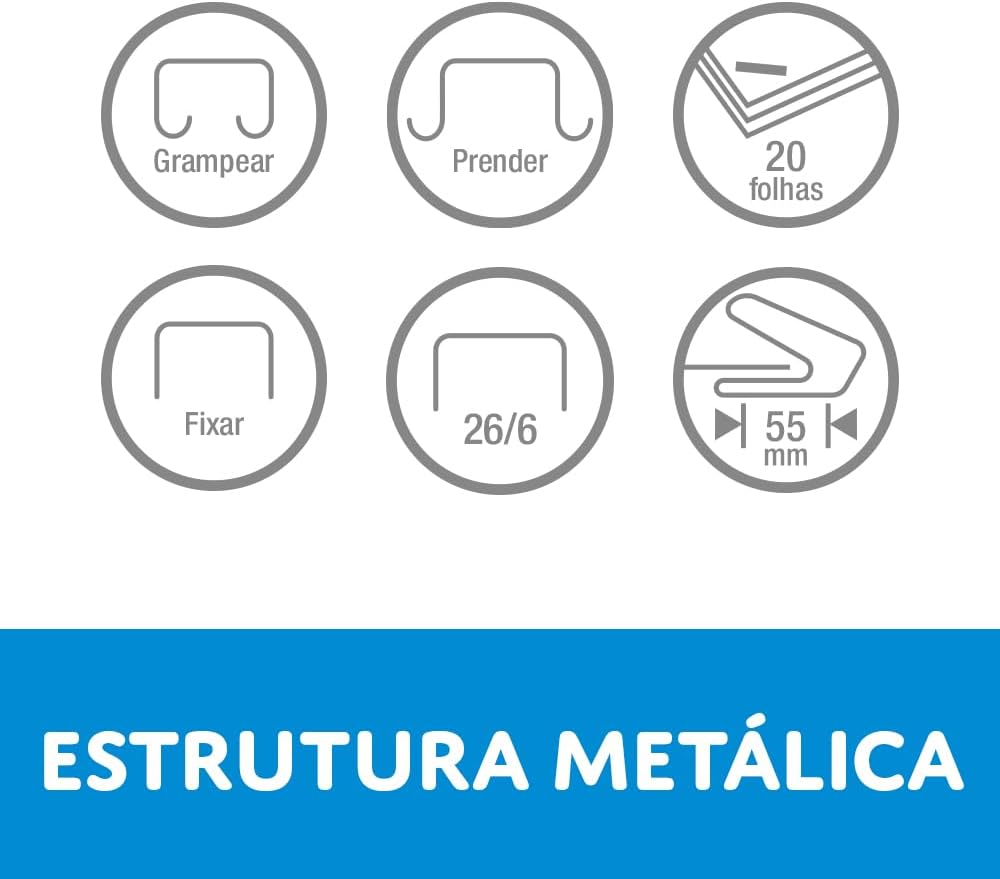 Grampeador de mesa até 20 folhas Plus Line Cis