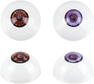 PH PandaHall 2 Paris Realistic Eyes Big Eyeballs 32mm Human Eye Half Round Eyeball Large Plastic Eyeballs Hollow Eyeballs Artificial Eye for DIY Craft Stuffed Animal Halloween Party Decor