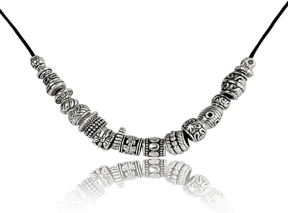 LolliBeads Tibetan Antiqued Silver Spacer Beads Hole Size 1-5 mm Filigree Beads for Jewelry Making Assorted Style 200 Pcs - Image 5