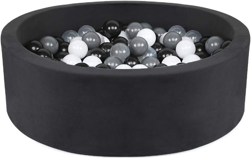 Triclicks Soft Ball Pit Pool 90x30cm 0 Balls Baby Memory Foam Ball Pool Pit For Baby Toddler Kids Boys Girls Indoor Outdoor Dark Grey Pool Grey White Black Transparent Ball 90x30cm Amazon Co Uk Toys