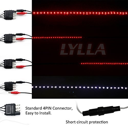 LYLLA 5-Function 49 Inch LED Tailgate Light Strip Bar, Waterproof Turn Signal, Parking, Brake, Reverse Lights for Trucks Pickup Jeep Dodge Ram Toyota Chevy Silverado GMC Red/White