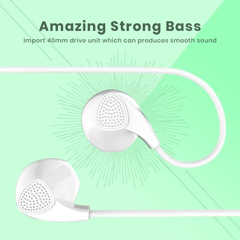 Image of HD Sound with High Bass Headphone for ZTE Groove X501 , Zte Groove X 501 In-Ear Headphones with Mic, Super Extra Bass , Melodious , Magnetic Earbuds, Play Start /Stop Volume Control Switc -PN
