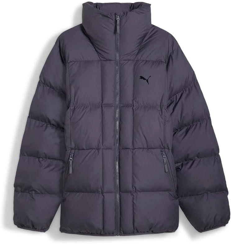 PUMA Mens Puffer Jacket Athletic Outerwear Casual Full Zip Pockets - Grey