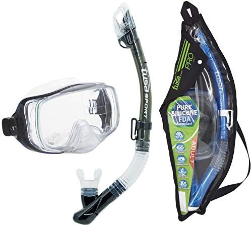 TUSA Sport Adult Imprex 3D Purge Mask and Dry Snorkel Combo, Smoke, UC-3325P-SK