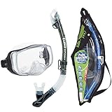 TUSA Sport Adult Imprex 3D Purge Mask and Dry Snorkel Combo, Smoke, UC-3325P-SK