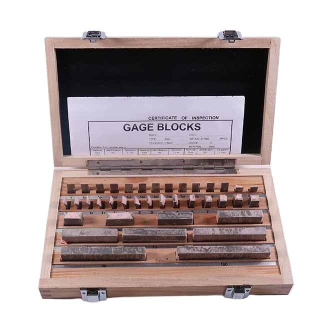 Certificated Gage Block Set 38 Pcs Grade 0 Slip Jo Blocks 1-100mm