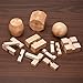 Mini Wood Brain Teaser Set of Four-Classic Designed Light Wood Stain - Wooden Brainteaser Puzzles & Fun Gifts