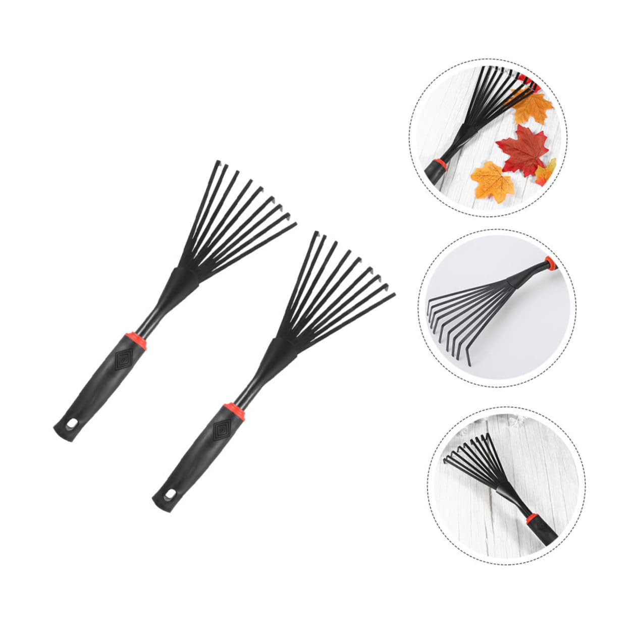 Toyvian 2 Sätze Teiliges Gartenhandrechen Ergonomischer Komfortgriff Zähne Für Effiziente Gartenarbeit Für Laubräumen Und Enge Plätze 2 Stück * 2